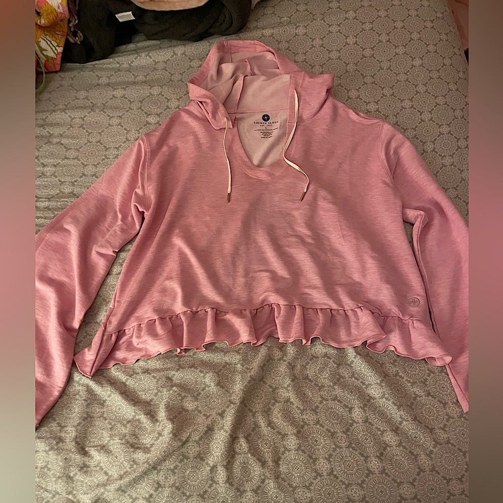 Pink cropped hoodie